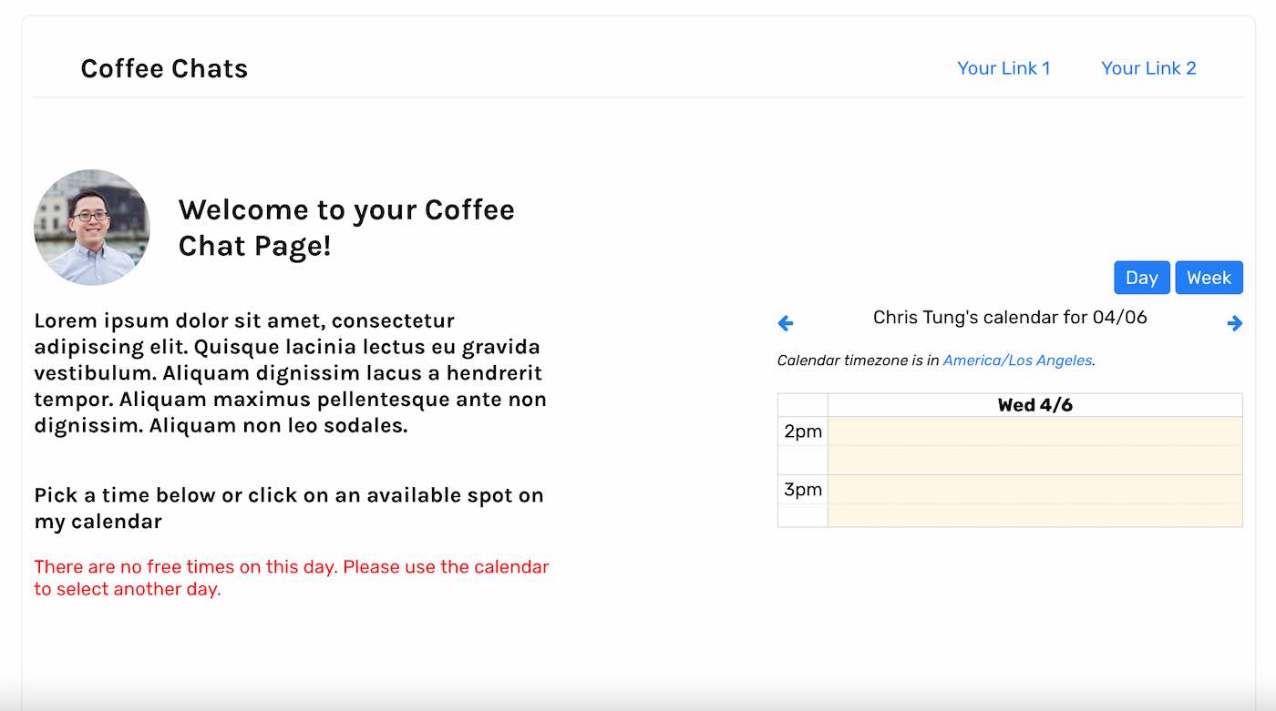 Coffee Chats   nocode appointment scheduling