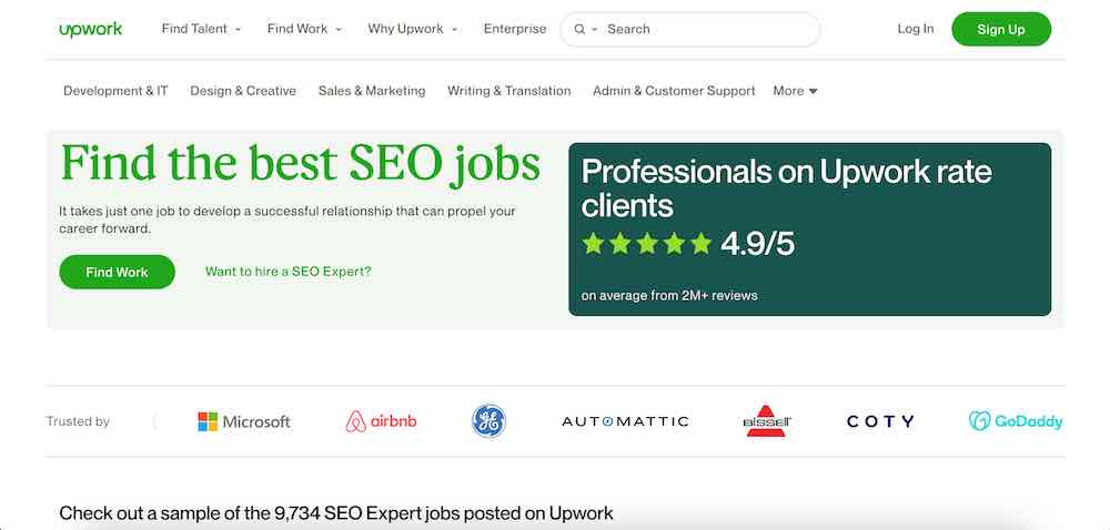 Upwork SEO jobs   finding SEO content writers
