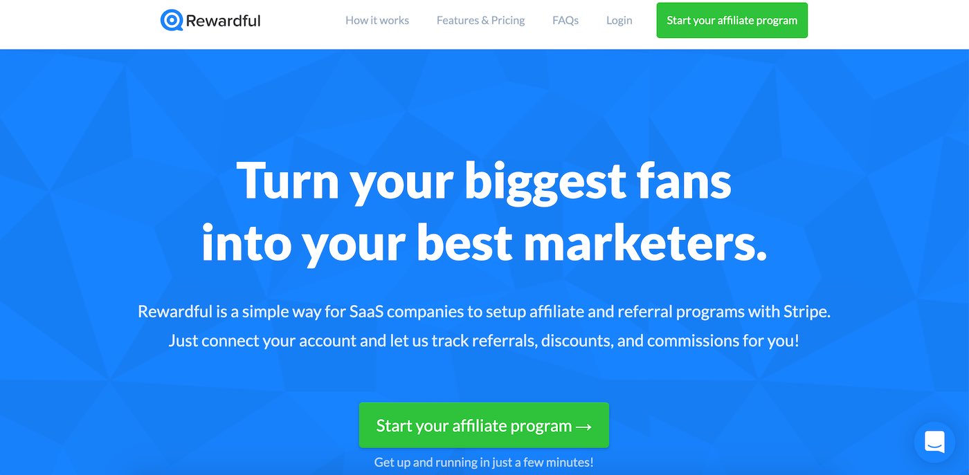 Rewardful Homepage   Surges.co review